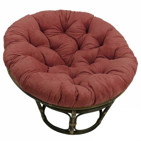 INTERNATIONAL CARAVAN 42 in. Rattan Papasan Chair with Micro Suede Cushion, Red Wine 3312-MS-RW